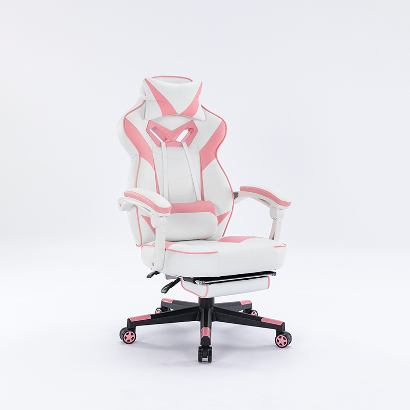  YH-30033 Pink High Back Ergonomic Adjustable PU Gaming Chair