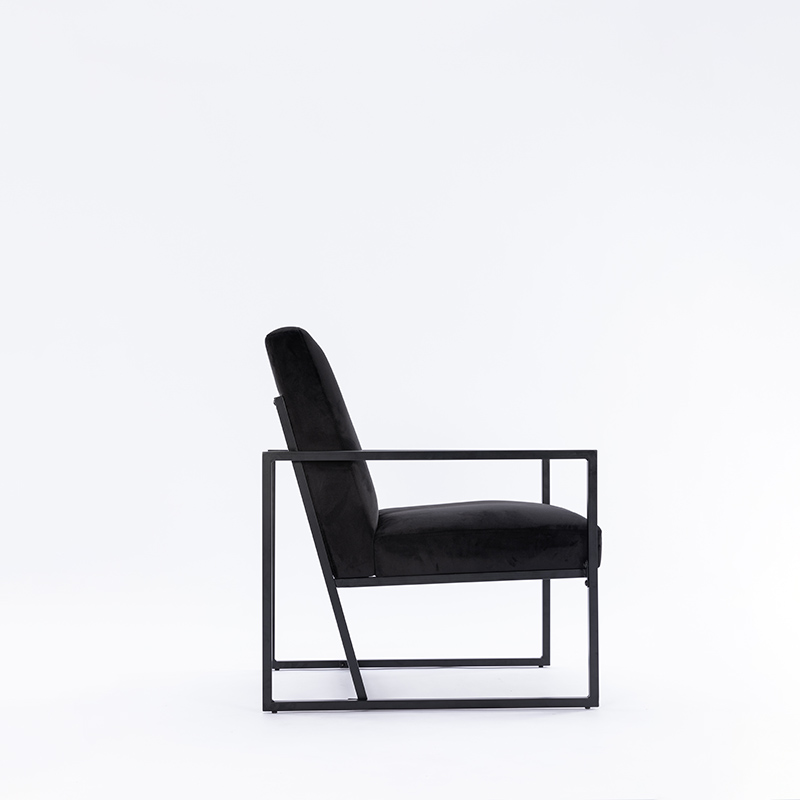 YH-50370 Modern metal base upholstery velvet accent armrest chair
