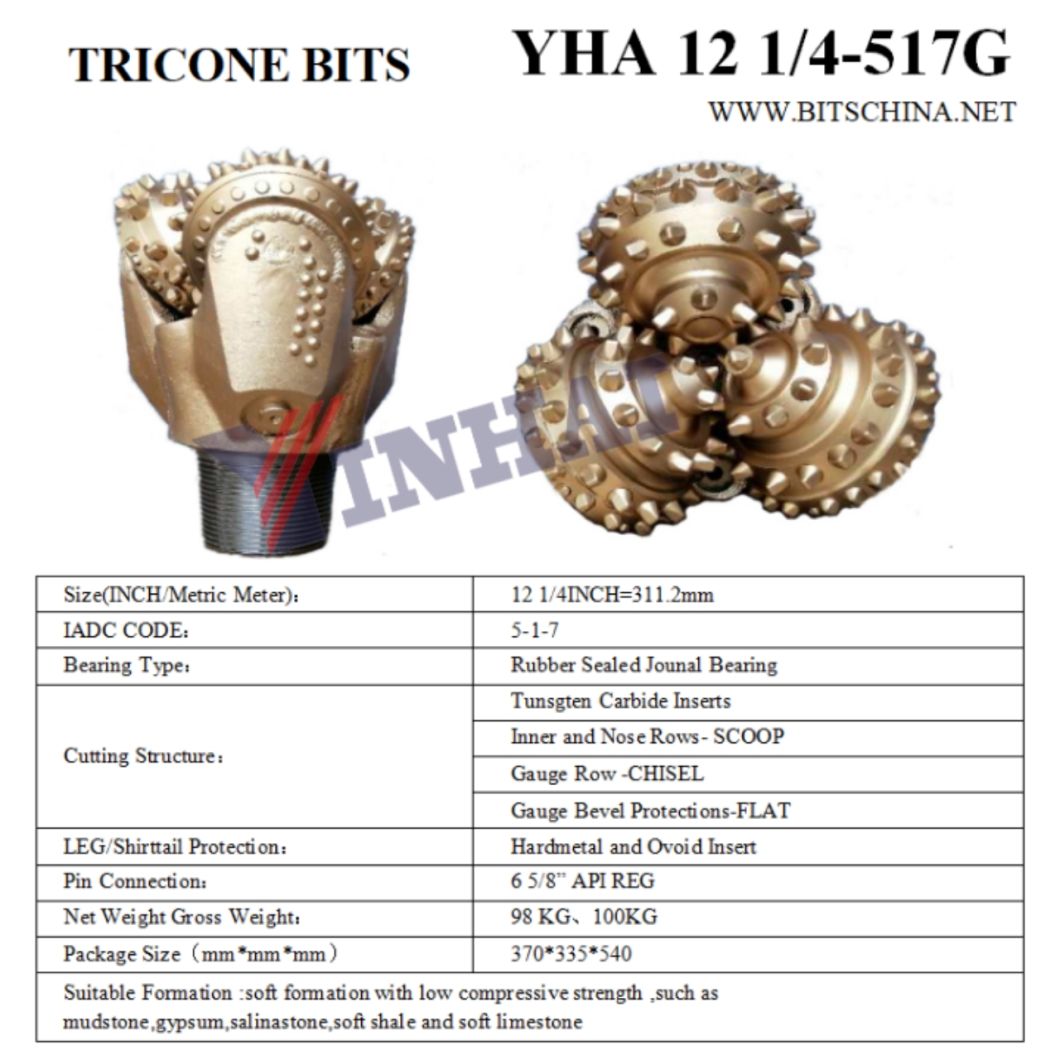 12 1/4" IADC517/537 Drilling Bit Single Cone for Building Tricone Bits/Downhole Reamer/HDD Openers/Piling