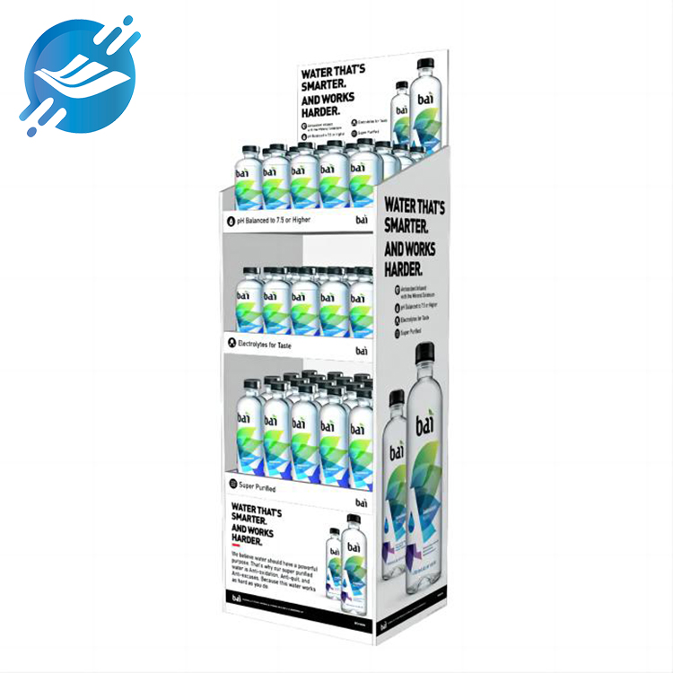 Custom Recyclable Foldable Water Bottle Cardboard Floor Display Stands Racks cardboard floor display for beverage