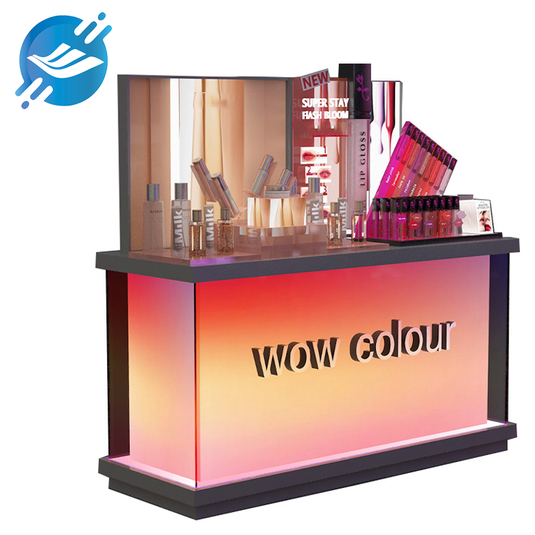 Metal frame gradient color floor-standing lip gloss display stand