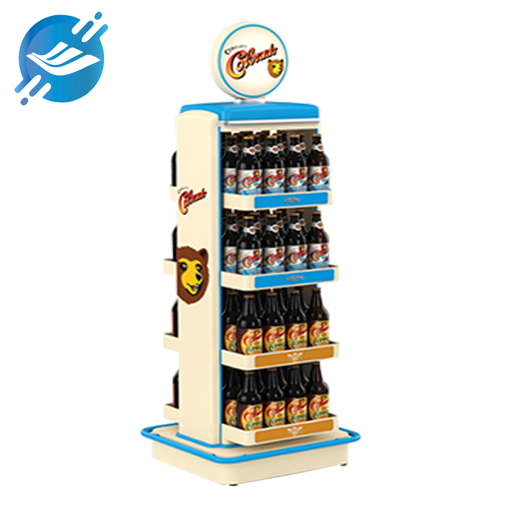 New style large capacity double sided floor standing design metal display stand for juice drinks | Youlian