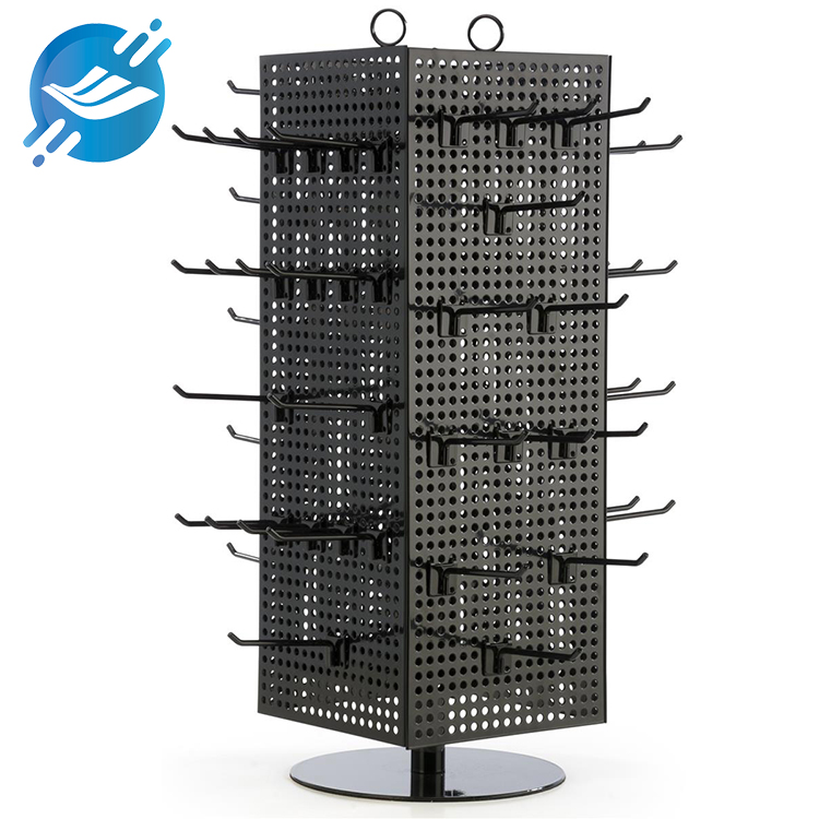 360°rotatable countertop metal pergboard hook display shelf