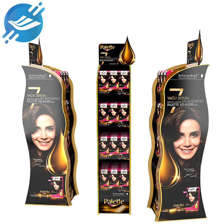wooden floor women's healthy hair dye display stand with golden edge