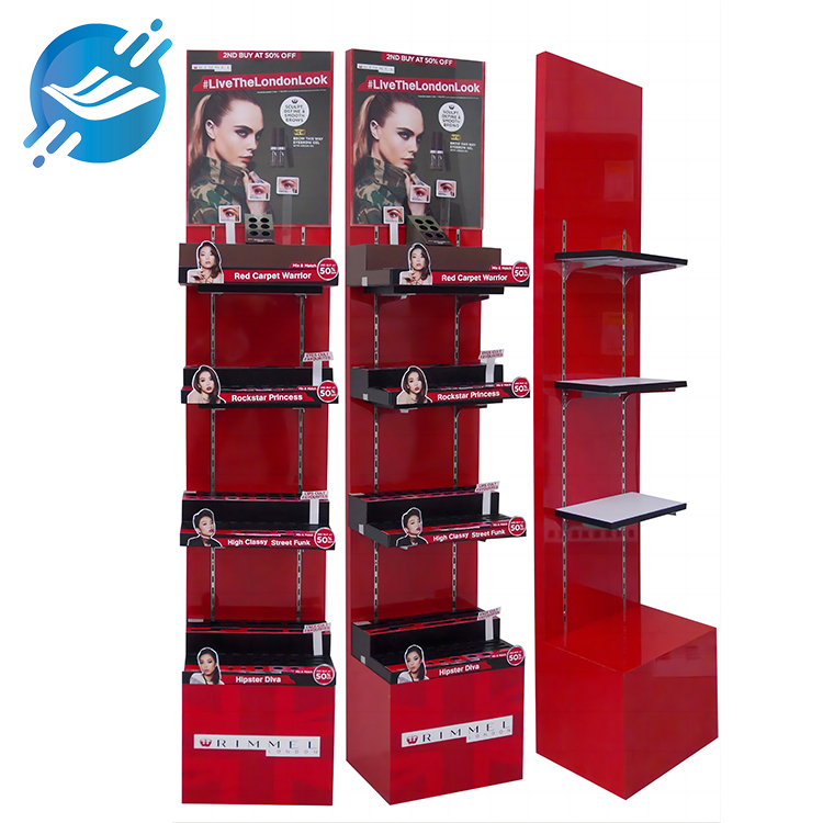 Custom Ladies Metal Cosmetic Mascara Floor Stand Adjustable Display Stand