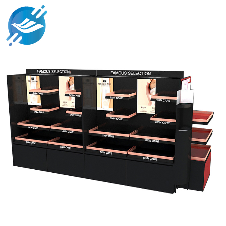 Customized Metal wood Skin Care Product Display Makeup Stand Cosmetic Display Cabinet