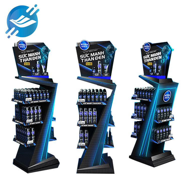 Metal floor-standing double-sided display men's degreasing skin care products display stand