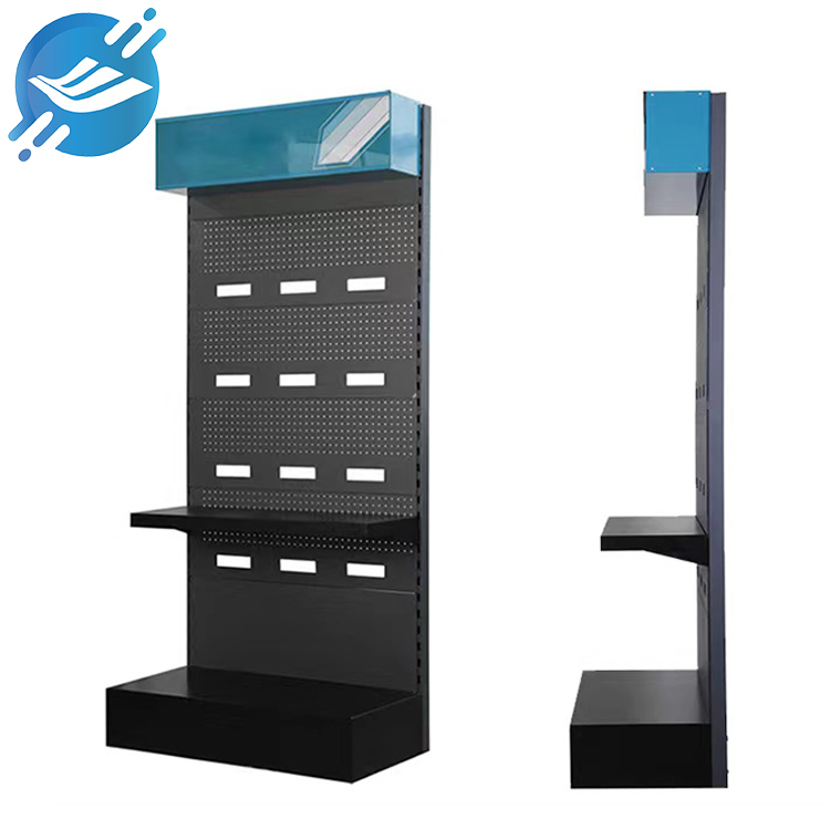 Metal perforated board height-adjustable floor-standing air-conditioned display rack