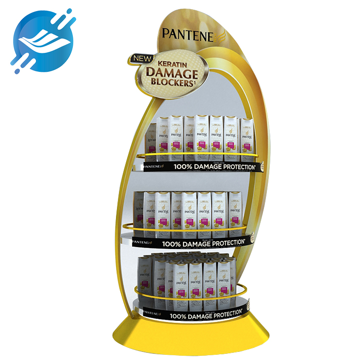 Customized metal circular durable floor shopping mall shampoo display stand, 360° all-round display