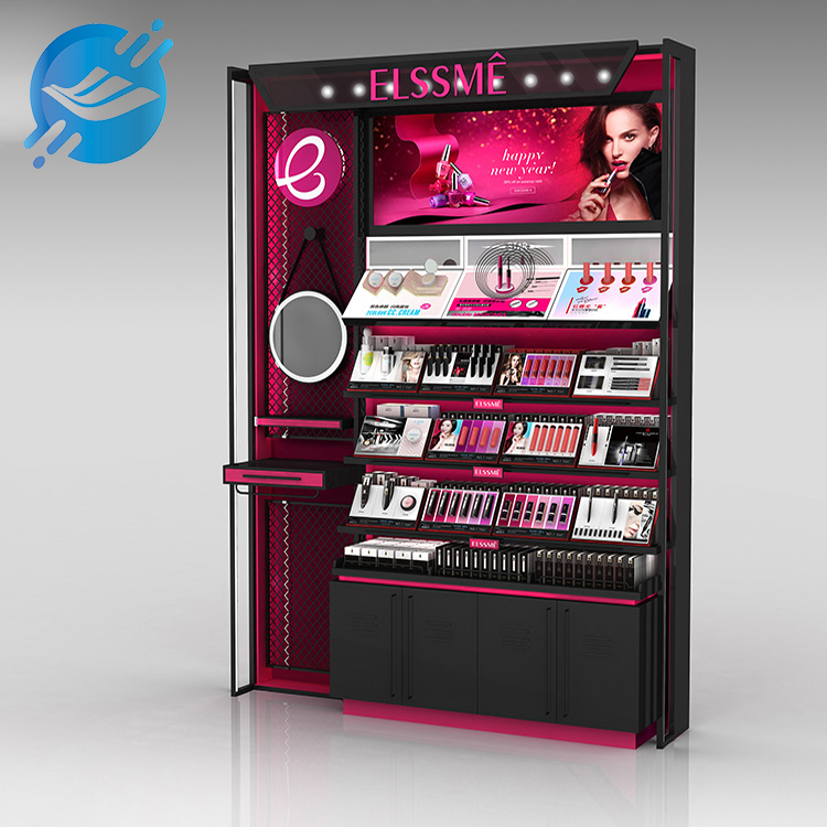 Custom design wooden cosmetic store floor  lipstick display stand