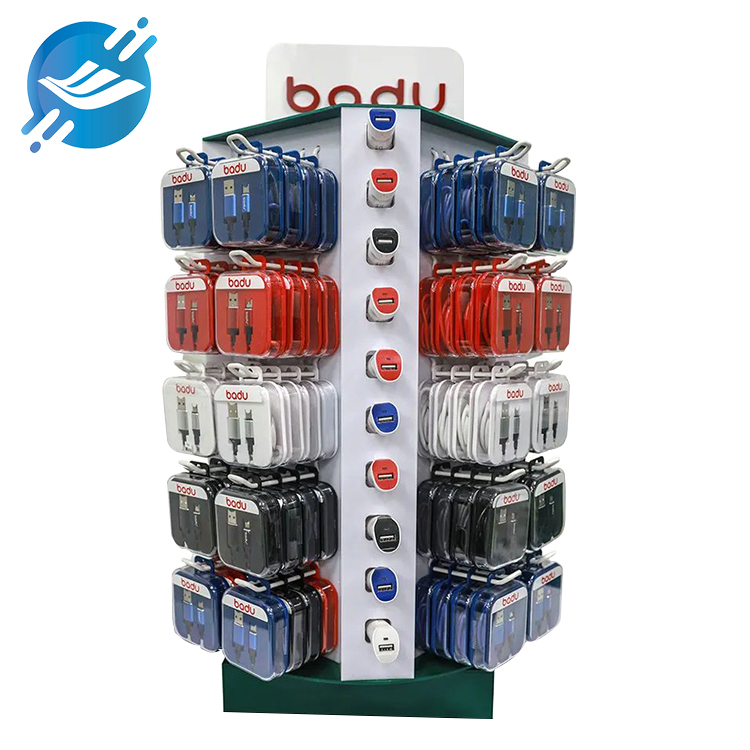 OEM customized multifunctional floor data cable display stand, which can be rotated 360°