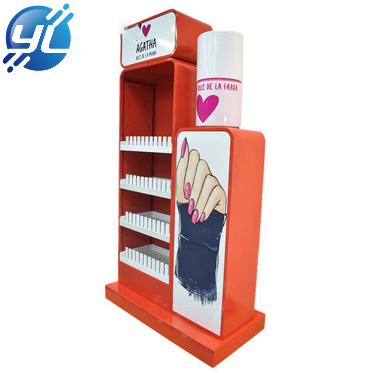 Factory directly sell ODM OEM rotating nail polish display floor stand cosmetic