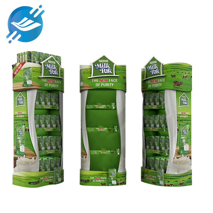 Customized Supermarket Eco-friendly Cardboard Floor Standing Large Capacity Drinks & Milk Displays