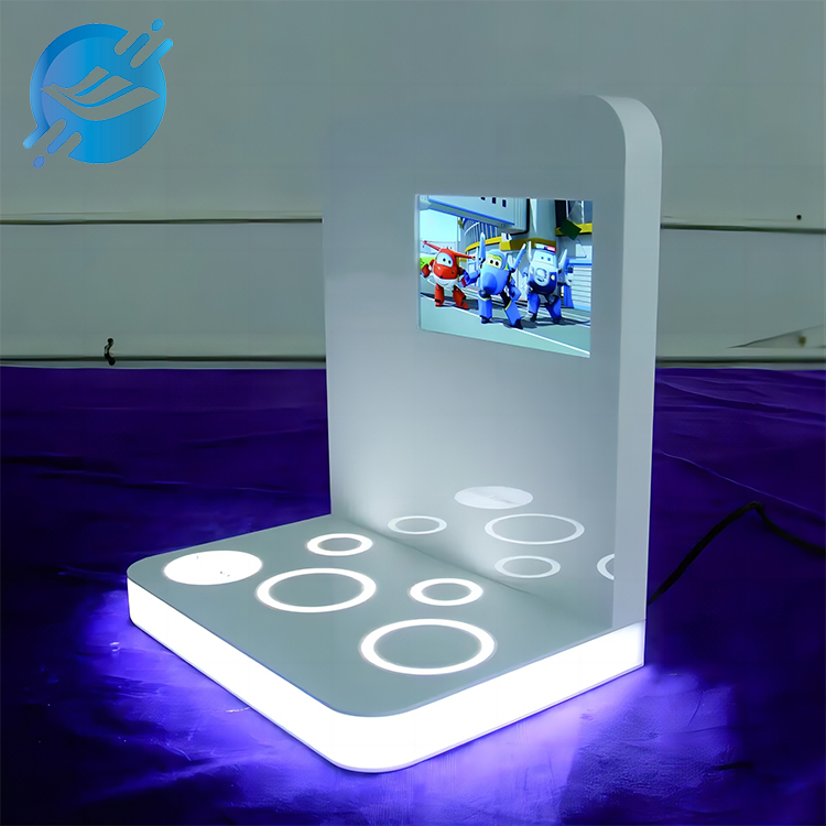 Custom retail store skin care products display acrylic cosmetic display stand with led lights