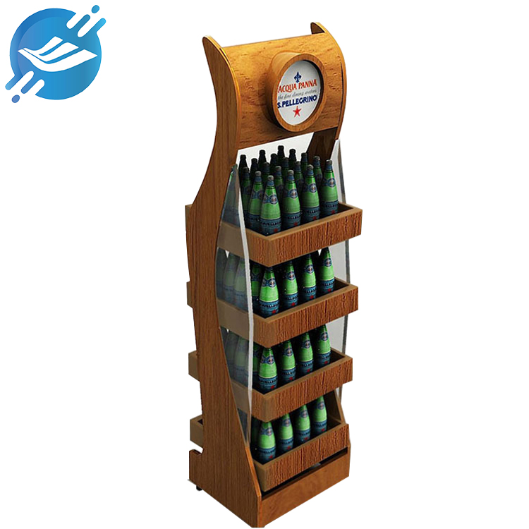 Custom  Promotion  POP Wooden Beverage Floor Display Rack