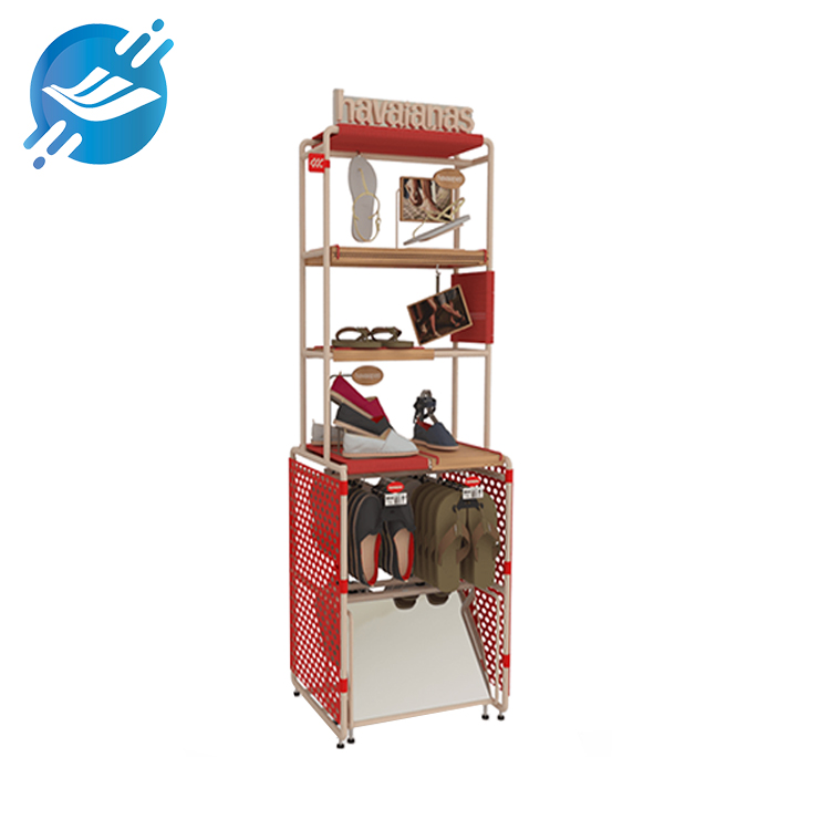 Easy to assemble & large capacity & multifunctional metal floor standing display stand for various shoes | Youlian