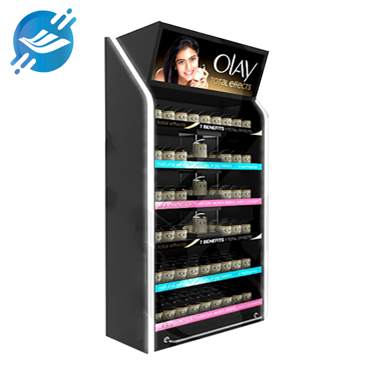 Large capacity high end luxury version acrylic floor standing makeup cream cosmetics display stand | Youlian
