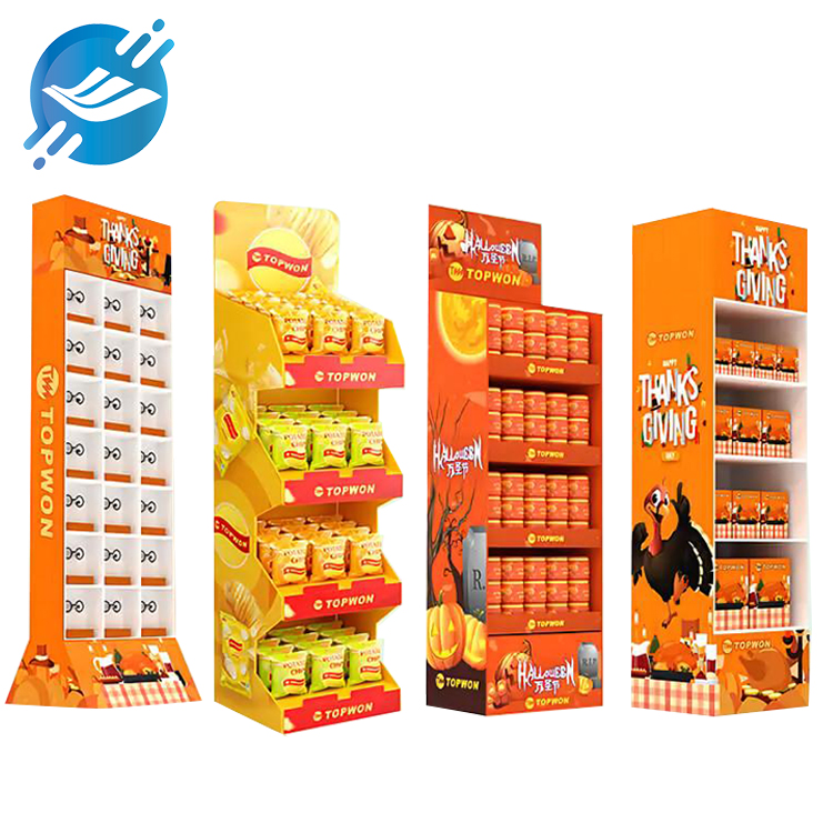 Custom Supermarket Advertising POP Paper Floor Pallet Snacks Display Racks Cardboard Chips Display Stand