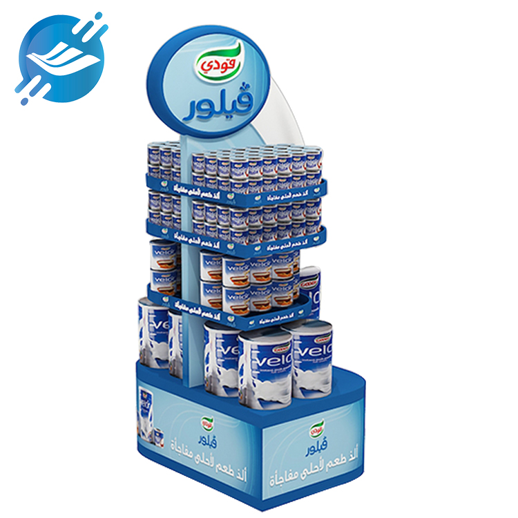 Customized large-capacity metal floor double-sided canned milk display stand