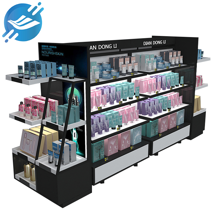 Customized acrylic & metal floor skin care product display stand