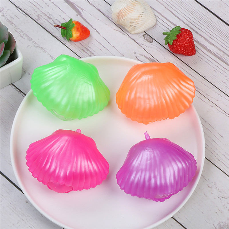 Squishy bead shell squeeze toys
