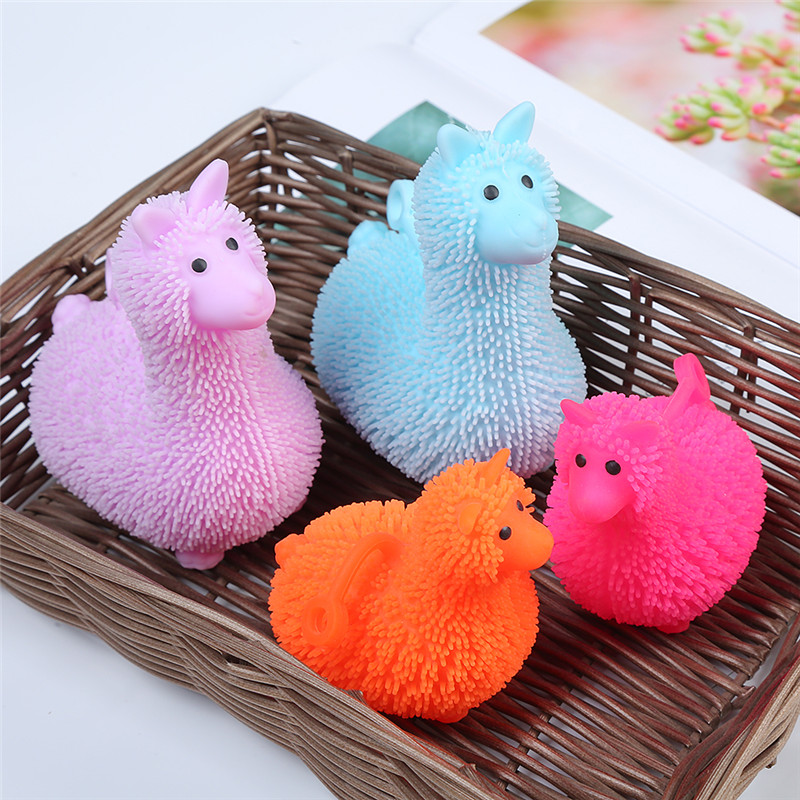 flashing adorable soft alpaca toys 