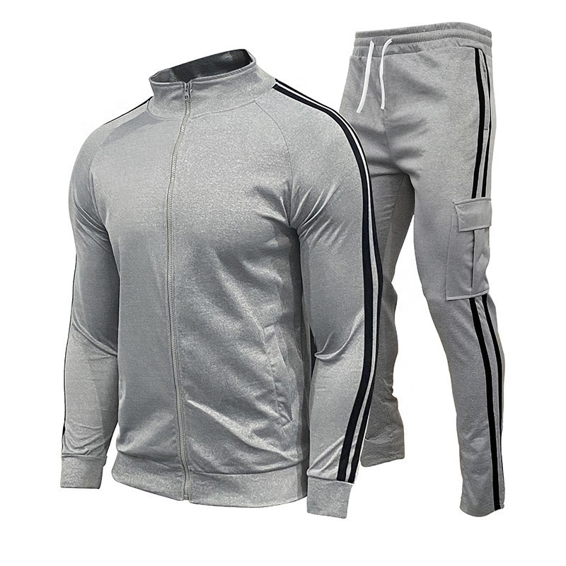 Top sell sports wear track suit sets two-piece stand collar men&#39;s jogging suit custom your logo