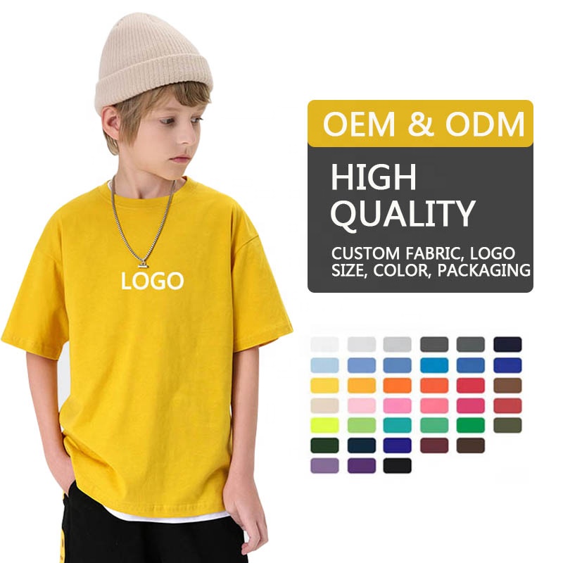 Top quality wholesale round neck plain t shirt for kids 100% cotton custom printing logo tee baby girl children boys t shirt