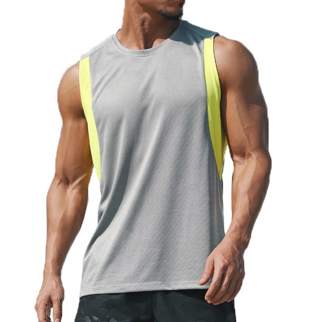 Bulk Sale Men&#39;s Tank Tops Contrast Color Basketball Marathon Running Training Sports Workout Fitness Vest Sleeveless Jersey 2022