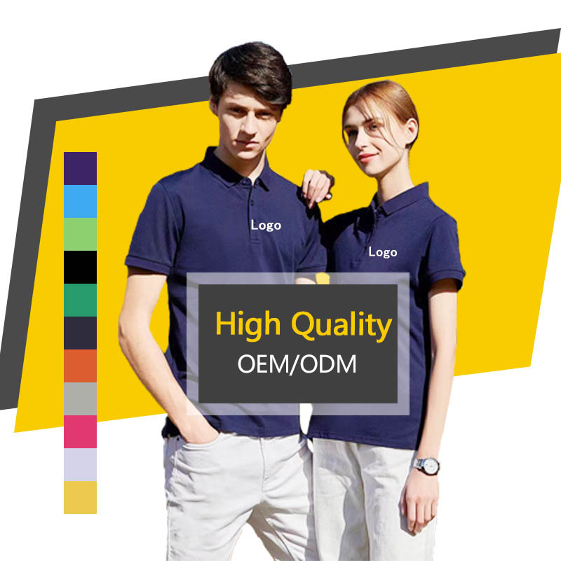 Short Sleeve High Quality Simple Golf Polo Shirt For Men Women Casual 100% Cotton Pique Mesh Unisex Polo Shirts Customized Logo