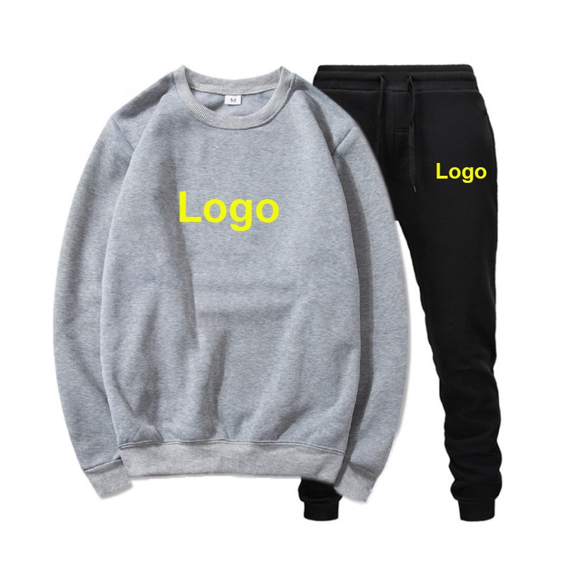 Wholesale O Neck Sweatshirt Set Plus Size Training &amp; Jogging Suit Casual Men Winter Sports Clothing Custom Logo