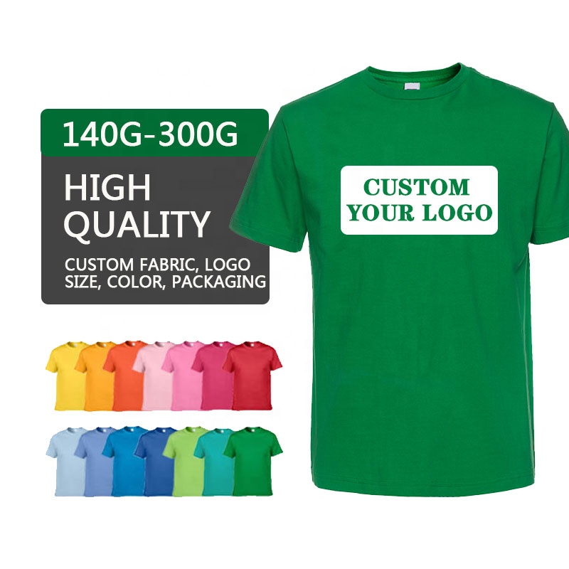 Custom private label print on demand t shirt 100% cotton 180 grams cheap plain screen print heat transfer designs for t shirts