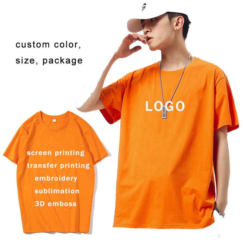 2022 High Quality Plain T Shirt Plus Size Short Sleeve 80 Polyester 20 Cotton T Shirt With Custom Your Company Logo Clothing