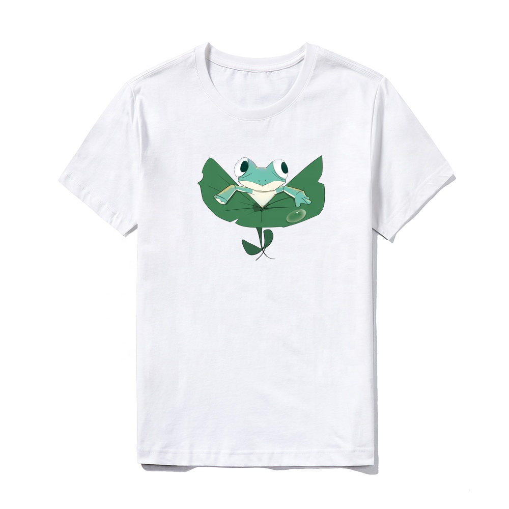 Promotion 1 Dollar Advertising T-shirt Cotton Printed Frog Graphic T Shirt Low Moq School Performance Custom Cheap Summer Tee
