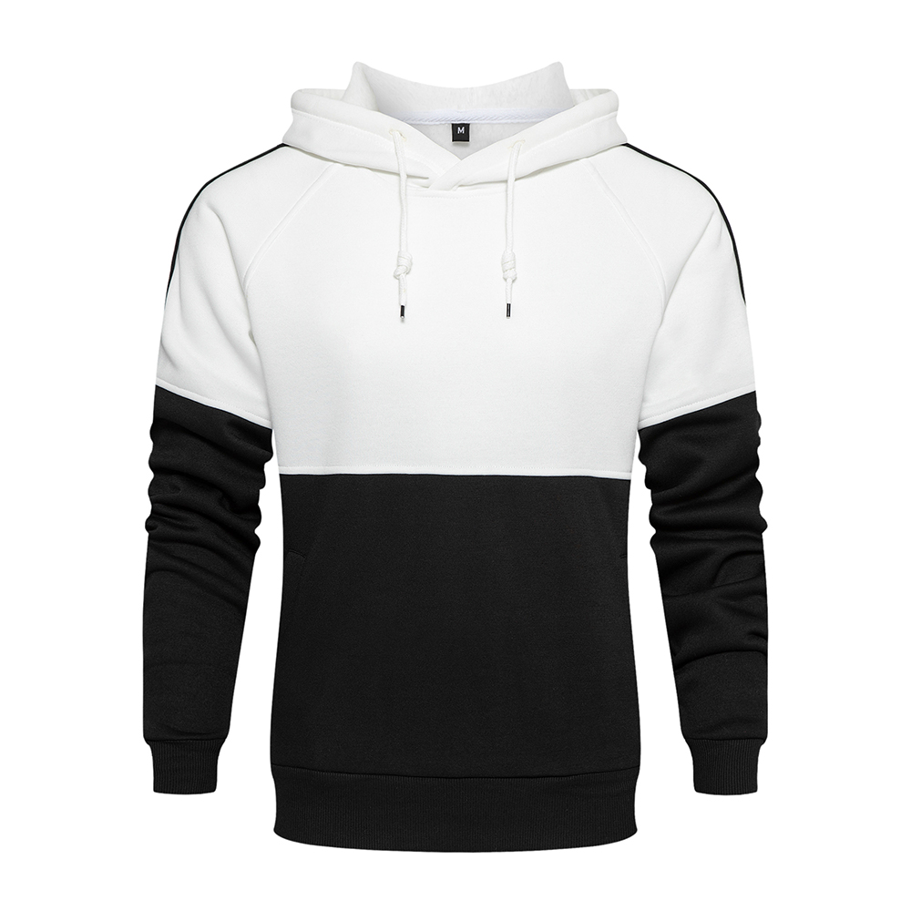 Manufacture custom men&#39;s fashion fleece color block hoodie sweatshirts with pockets