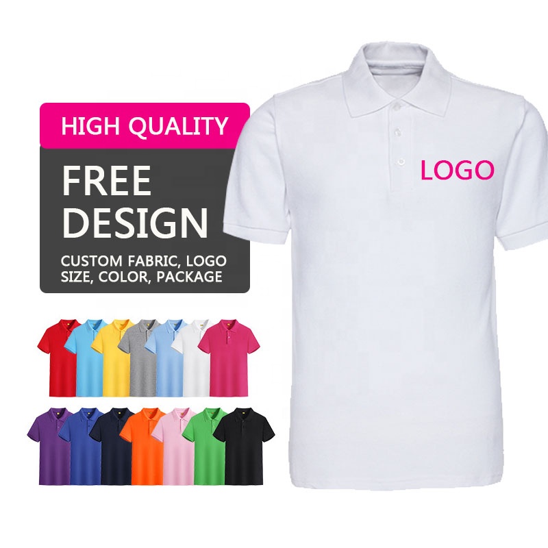 Soft mesh pique cotton polo shirts plain blank homme corporate golf shirt for men custom 180g 200g 220g 240g 260g