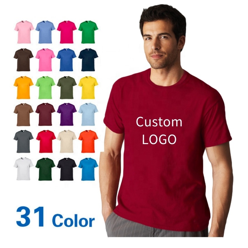 Multi-colors T-shirts Custom 65%RPET 35%Cotton Recycled Plain Short Sleeve Carded Ringpspun Combed Viscose Cotton Bamboo T Shirt