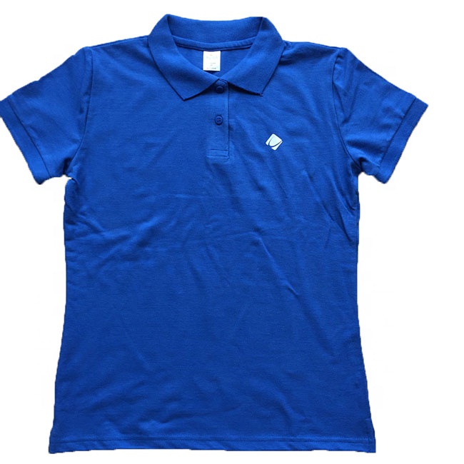 High Quality Dark Blue Polo Shirts Women&#39;s Golf Shirt Custom 100%Cotton Polyester Elastane Graphic Embroidered Short Sleeve Polo