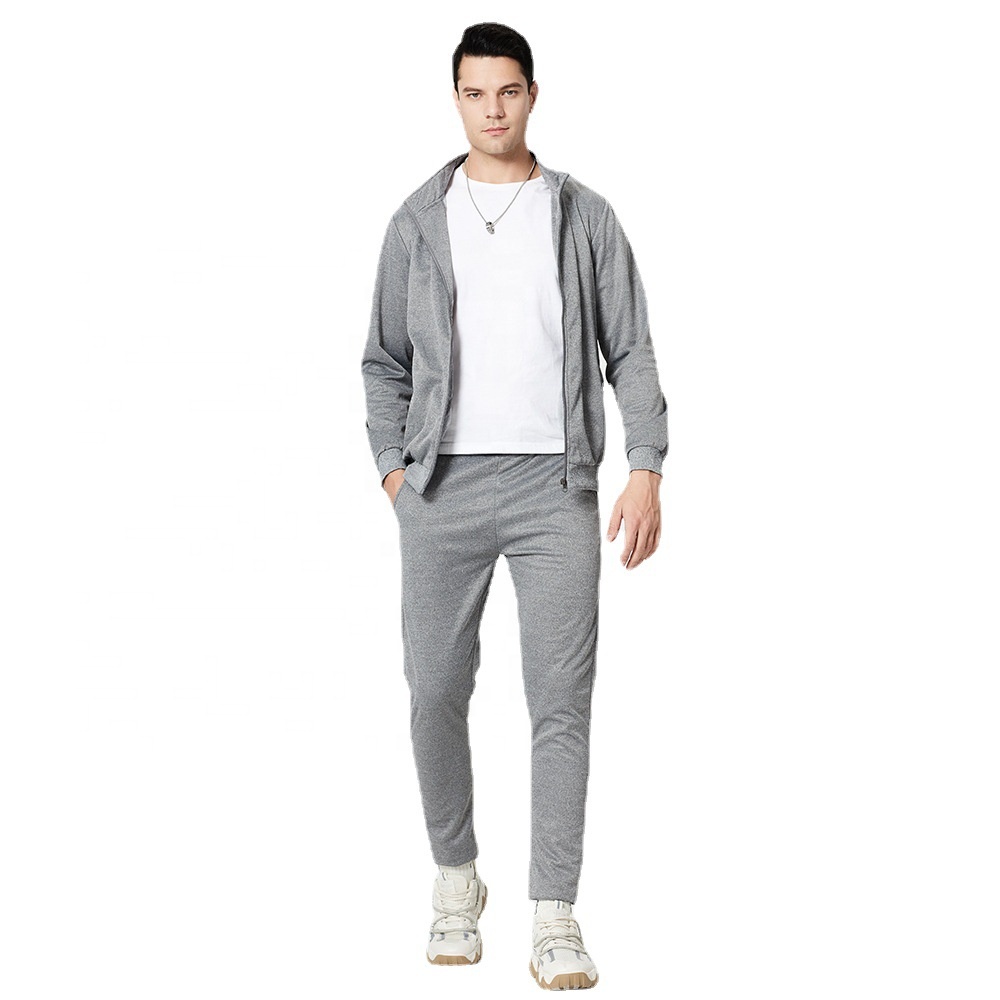 Best sale satin hoodie sets high quality hoodie and jogging pants set for men spring autumn thin sport wear suit