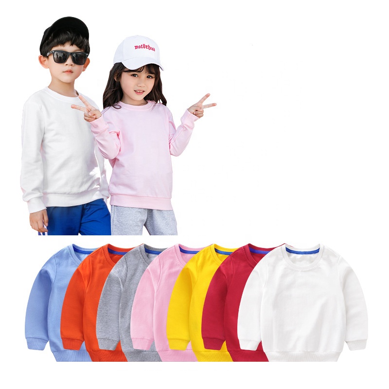 Wholesale spring autumn baby hoodies&amp;sweatshirts boys and girls long sleeve cotton o -neck sweater for toddler teenage and kids