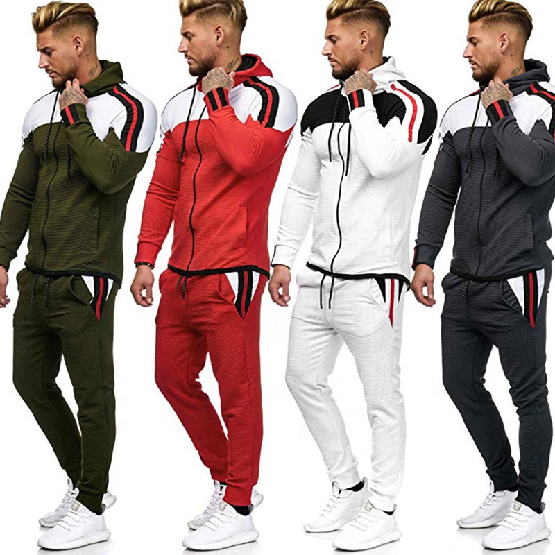 Top Selling Men Sportswear Set Sweatsuit Slim Fit Training Jogging Suit Custom Logo Tracksuit