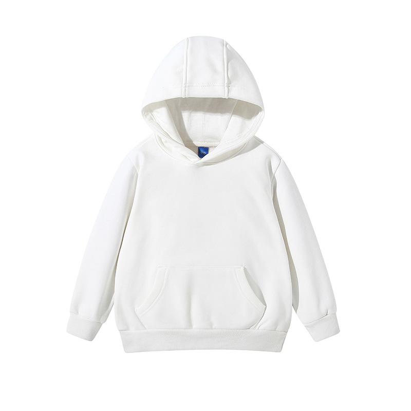 Wholesale 100% cotton white pullover hoodies for kids and baby