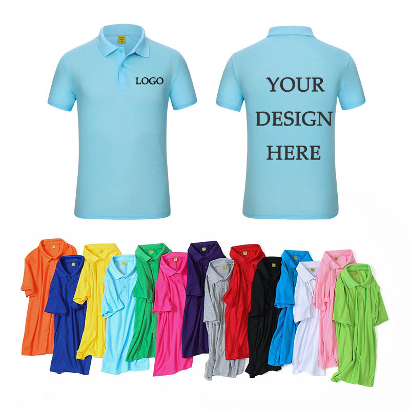 Trendy polo shirt with embroidery logo custom golf t shirt for female women men and male
