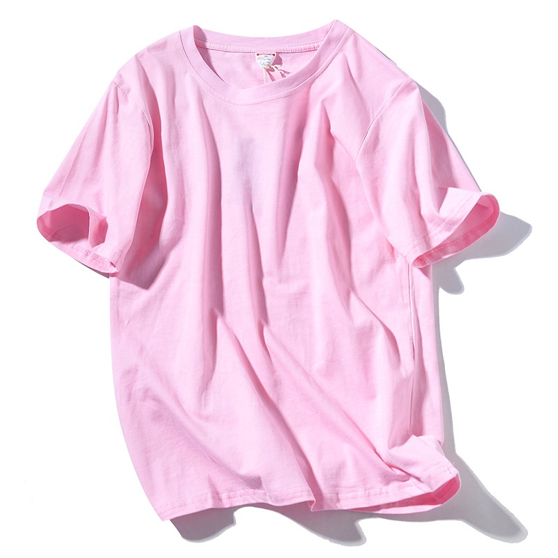 Wholesale high quality custom loose oversize casual oem men&#39;s blank pink plain t shirt