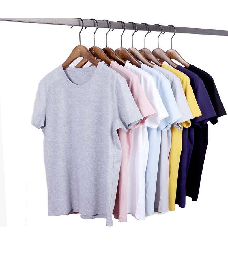 High quality combed cotton t-shirt without logo double stitching plain O neck tee shirts