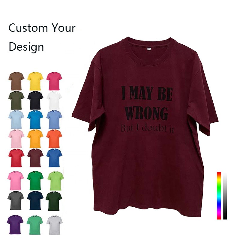 Custom Graphic 100% Cotton Short Sleeve T-shirt Unisex Men Women Cheap Embroidery Printing Logo No Label Unbranded Logo T-shirt