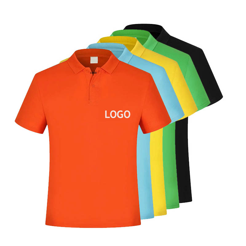 Short sleeved solid color 100% cotton polo shirt custom unisex three /two button golf t shirt with logo for men and women