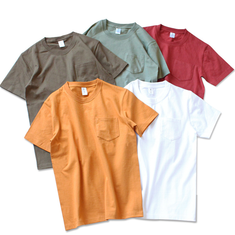 Men&#39;s pocket t-shirt manufacturer wholesale latest heavy weight cotton blank o neck t shirt in bulk