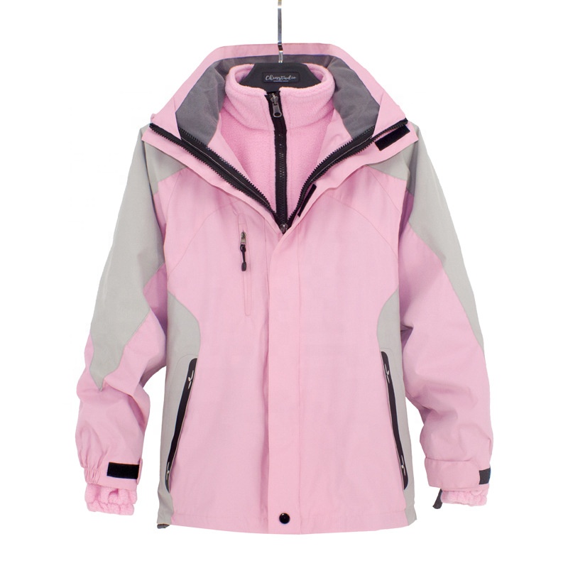 Winter Three-in-one Jacket Inner Fleece Warm Windproof Detachable Coat Outdoor Two Piece Sets Soft Shell Jackets For Woman Lady