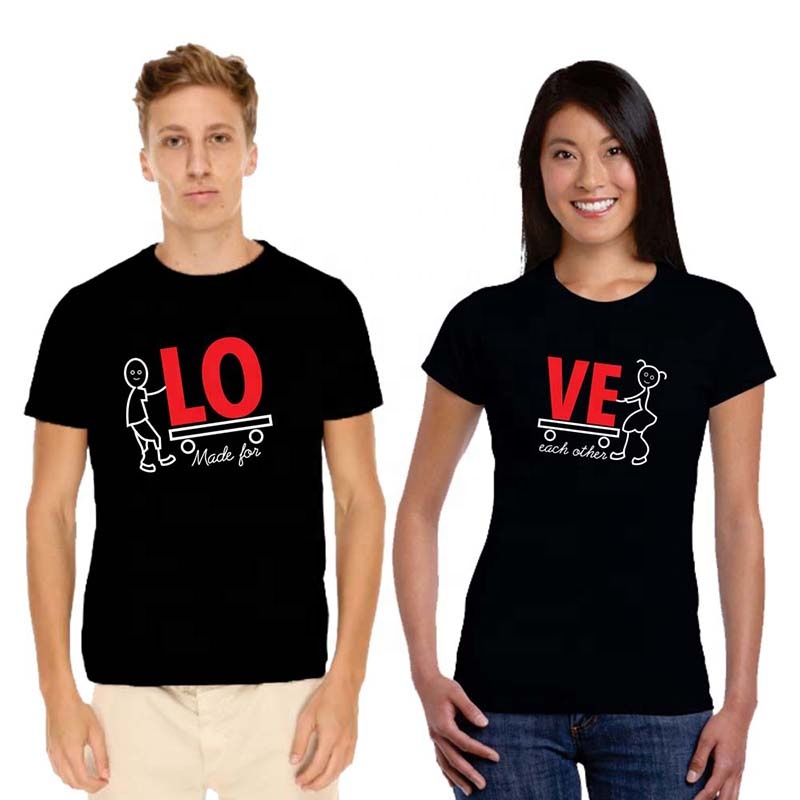 lovers designing t shirt printing couple factory promotion t shirt
